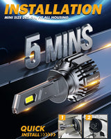 H1 LED Headlight Bulbs 90W 20000LM F15 Series 20% Smaller Size 6500K Cool White | 2 Bulbs