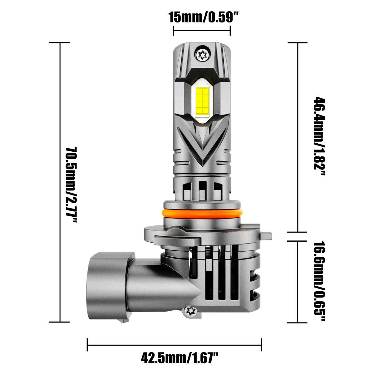 🆕9005+H11 LED Headlight Bulbs Q25S Series 1:1 Mini Size 90W 22000LM 6500K Cool White | 4 Bulbs