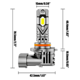 🆕9005+H11 LED Headlight Bulbs Q25S Series 1:1 Mini Size 90W 22000LM 6500K Cool White | 4 Bulbs