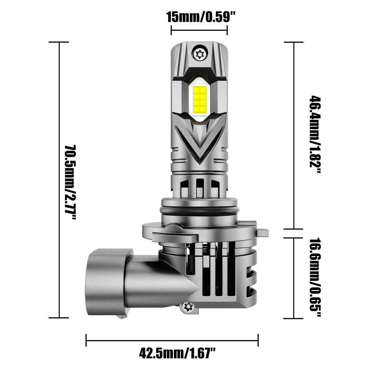 🆕9005+9006 LED Headlight Bulbs Q25S Series 1:1 Mini Size 90W 22000LM 6500K Cool White | 4 Bulbs