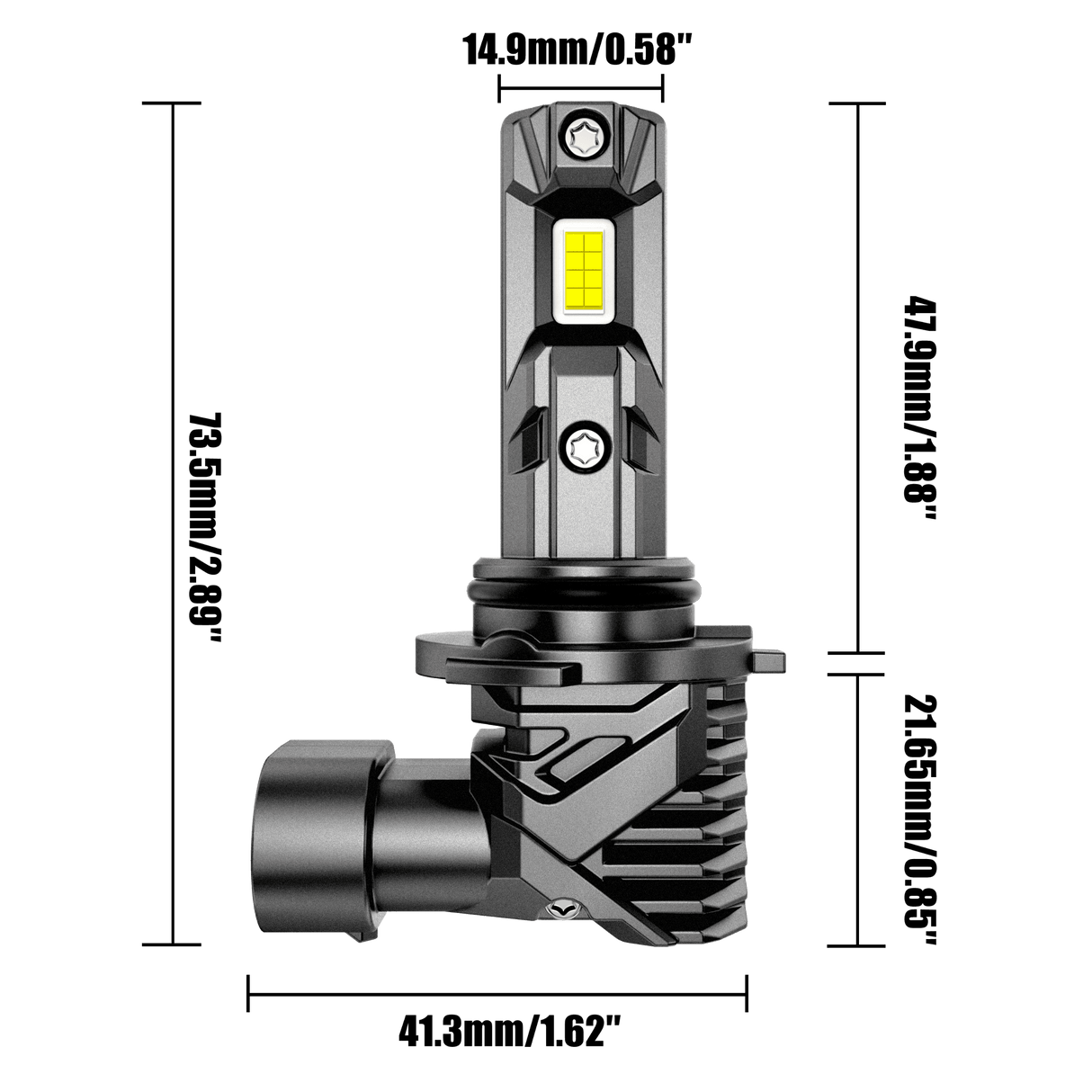 🆕9006/HB4 LED Headlight Bulbs/Fog Lights Q15 Series Fanless&Wireless 60W 18000LM 6500K Cool White | 2 Bulbs