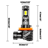 🆕H11+H11 LED Headlight Bulbs/Fog Lights Q15 Series Fanless & Wireless 60W 18000LM 6500K Cool White | 4 Bulbs