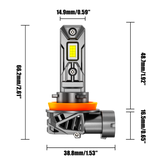🆕H11/H9/H8 LED Headlight Bulb 90W 22000LM Q26S Series 1:1 Same OEM Size 6500K Cool White | 2 Bulbs