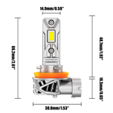 🆕H11+H11 LED Headlight Bulbs 70W 20000LM Q26 Series 1:1 Size Plug-n-Play 6500K Cool White | 4 Bulbs