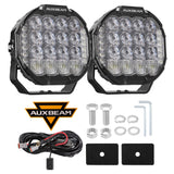 Auxbeam MASTER-T Series 9" Combo Beam Off-Road Lights Amber Backlight