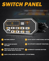 31.5" Rooftop Strobe Flashing Light Bar with Mounting Brackets 20 Flashing Modes Emergency Safety Warning Caution Beacon Lights