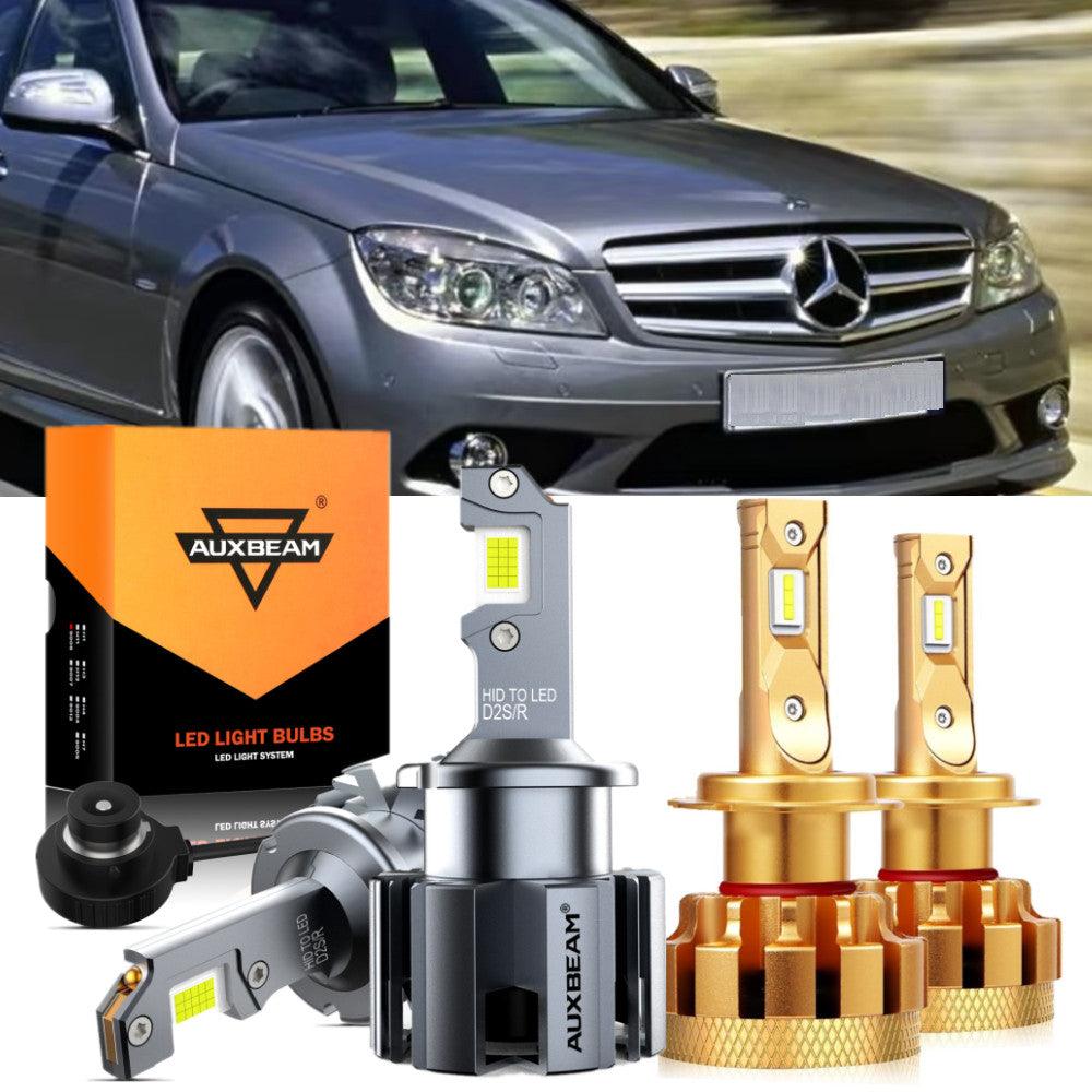 For 2006-2007 Mercedes-Benz C350 with HID headlamps LED Light Bulbs High Low Beam Bundle