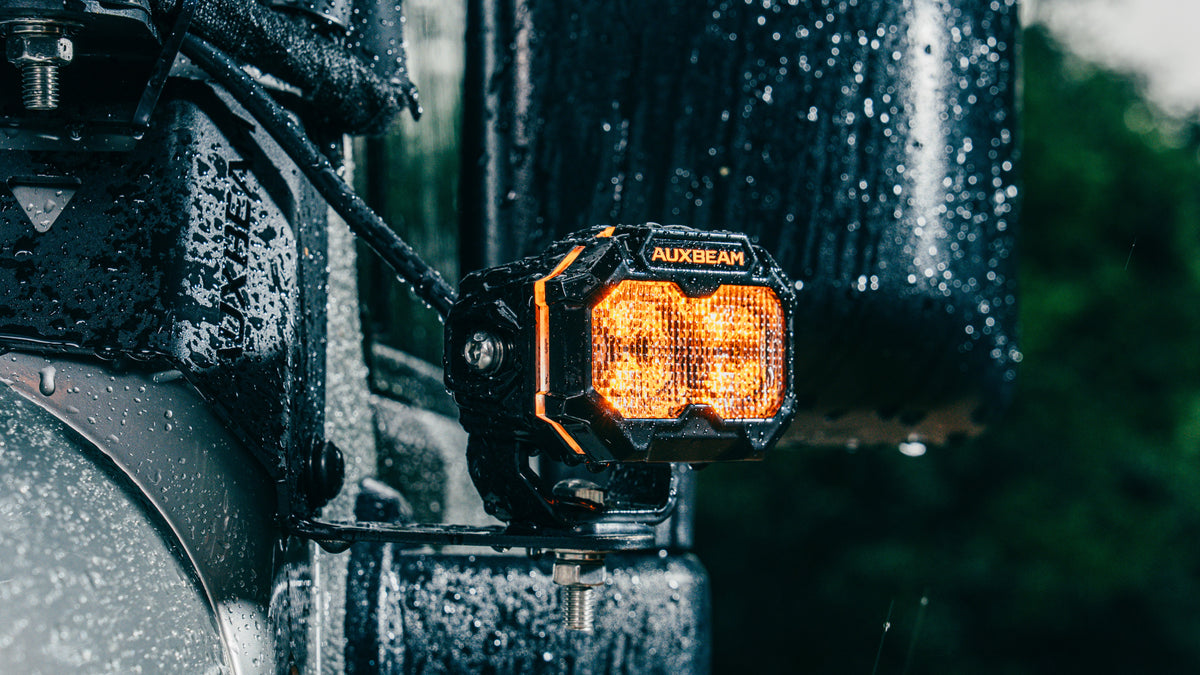 Auxbeam MASTER-T Series 3-Inch Flood Beam Off-Road Lights Amber Backlight
