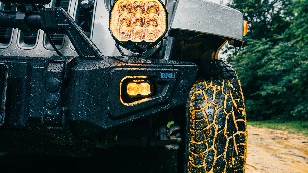Auxbeam MASTER-T Series 3-Inch Spot Beam Off-Road Lights Amber Backlight