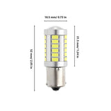 1156 P21W BA15S LED Backup Reverse/Turn Signal/Brake Tail Light Bulbs 20W 4000LM 6500K White 33LED Series | 2 Bulbs
