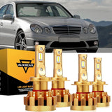 For 2007-2013 Mercedes-Benz E63 AMG with Halogen Headlamps F-16 Plus Series Built-in Canbus LED Light Bulbs High Low Beam Bundle