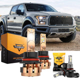 For 2000-2003 Ford F150 F-16 Plus Series 9007 Built-in Canbus Automotive Grade 14000LM LED Light Bulbs High Low Beam Bundle