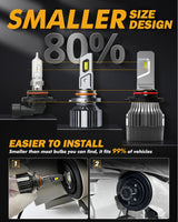 9005/HB3/H10 LED Headlight Bulbs 90W 20000LM F15 Series 20% Smaller Size 6500K Cool White | 2 Bulbs