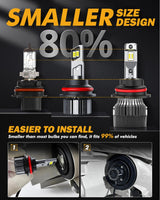 9007/HB5 LED Headlight Bulbs 90W 20000LM F15 Series 20% Smaller Size 6500K Cool White | 2 Bulbs