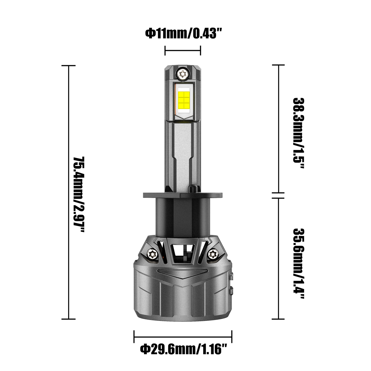 🆕H1 LED Headlight Bulbs 100W 22000LM F18 Series 1:1 Mini Size 6500K Cool White | 2 Bulbs