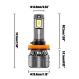 🆕H11/H9/H8 LED Headlight Bulbs 100W 22000LM F18 Series 1:1 Mini Size 6500K Cool White | 2 Bulbs