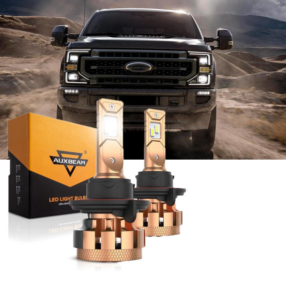 For 2011-2015 Ford F350 F-16 Plus Series H13 Built-in Canbus Automotive Grade 14000LM LED Light Bulbs High Low Beam Bundle