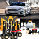 For 2006-2017 Ford Fusion H7 H11 LED Headlight Bulbs Bundle