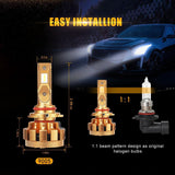 For 2010-2019 Mazda 3(with Halogen Capsule headlamps) F-16 Plus Series Built-in Canbus Automotive Grade 14000LM LED Light Bulbs High Low Beam Bundle