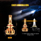 🔥For 2007-2014 GMC Sierra 2500 HD F-16 Plus Series Built-in Canbus Automotive Grade 14000LM LED Light Bulbs High Low Beam Bundle