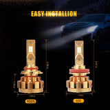 For 2007-2015 Chevy Silverado 1500 2500 HD 9005+H11 F-16 Plus Series Automotive Grade 28000LM Built-in Canbus LED Light Bulbs High Low Beam Bundle