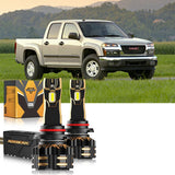 For 2004-2012 GMC Canyon 9005 9006 LED Headlight Bulbs Bundle