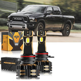 For 2015  Ram 1500 (with projector-type headlights) 9005 9012 LED Headlight Bulbs Bundle