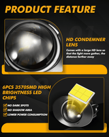 2 Inch 70W Bi-LED Projector Lens Fog Light 6000K HD Lens For Toyota/Honda | 2 Pcs/Set