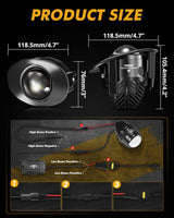 2 Inch 70W Bi-LED Projector Lens Fog Light 6000K HD Lens For Toyota/Honda | 2 Pcs/Set