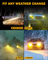 🆕9012/HIR2 RGB LED Headlight Bulbs/DRL/Fog Light R7 Series 70W 25000LM 6500K Cool White + RGB Remote Control | 2 Bulbs