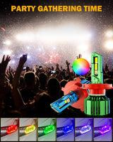 🆕H4/9003 RGB LED Headlight Bulbs/DRL/Fog Light R7 Series 70W 25000LM 6500K Cool White + RGB Remote Control | 2 Bulbs