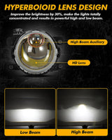 🆕3 Inch 86W Bi-LED Projector Lens Fog Light 6000K Hyperboloid Lens Fog Light With High Beam Auxiliary For Toyota/Honda | 2 PCS/Set
