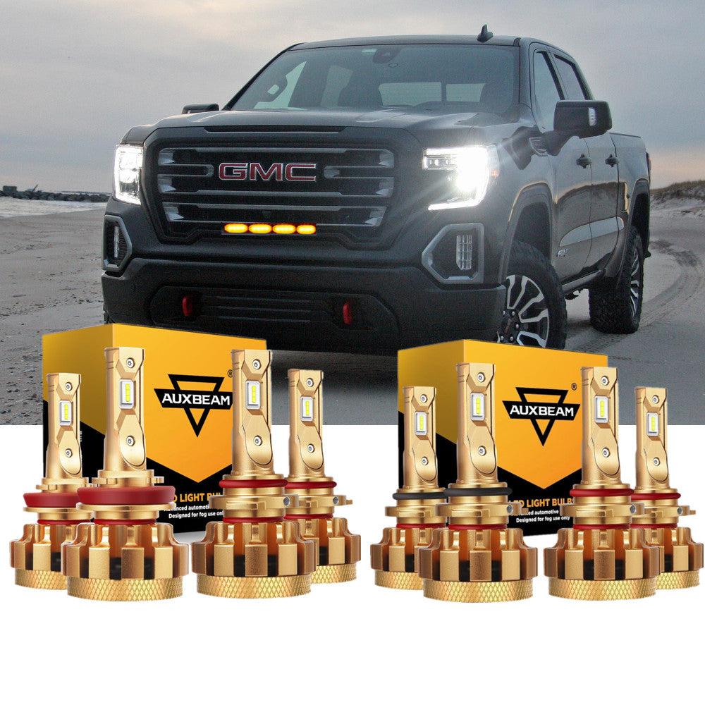 For GMC Sierra 1500 F-16 Plus Series Built-in Canbus Automotive Grade 14000LM LED Light Bulbs High Low Beam Bundle