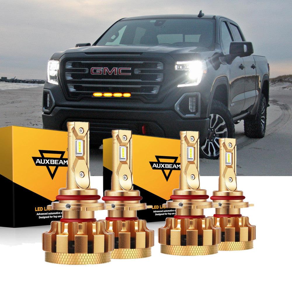 For 2002 GMC Sierra 1500 (Denali) F-16 Plus Series Built-in Canbus Automotive Grade 14000LM LED Light Bulbs High Low Beam Bundle