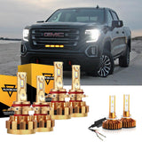 For 2002 GMC Sierra 1500 (Denali) F-16 Plus Series Built-in Canbus Automotive Grade 14000LM LED Light Bulbs High Low Beam Bundle