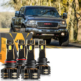 For 2000-2002 GMC Sierra 2500 9005 9006 LED Headlight Bulbs Bundle