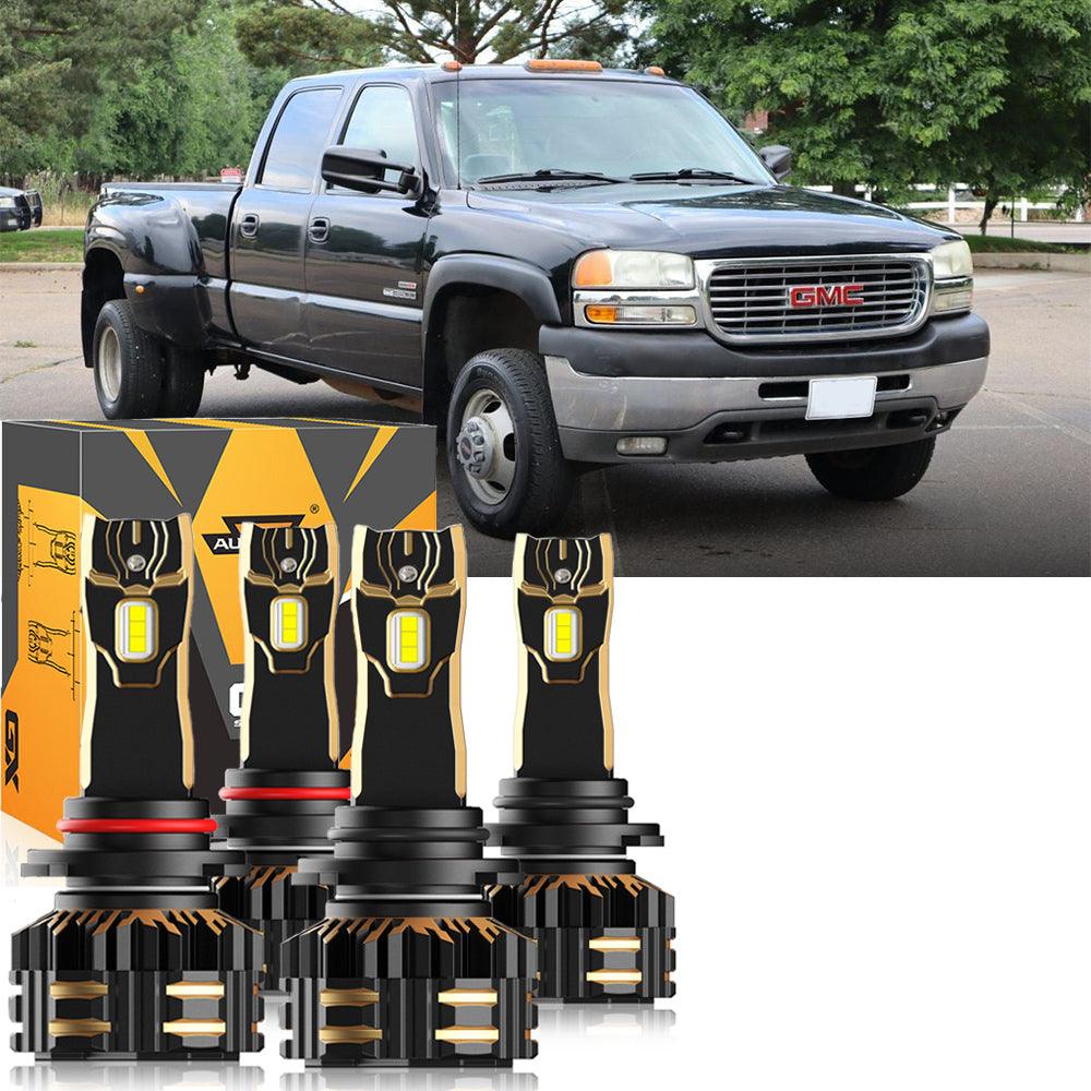 For 2001-2002 GMC Sierra 3500 9005 9006 LED Headlight Bulbs Bundle