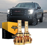 For 2002 GMC Sierra 1500 (Base HT SL SLE SLT WT) F-16 Plus Series Built-in Canbus Automotive Grade 14000LM LED Light Bulbs High Low Beam Bundle