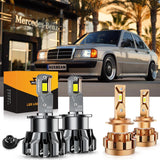 For 2000-2006 Mercedes-Benz E55 AMG with HID headlamps LED Light Bulbs High Low Beam Bundle