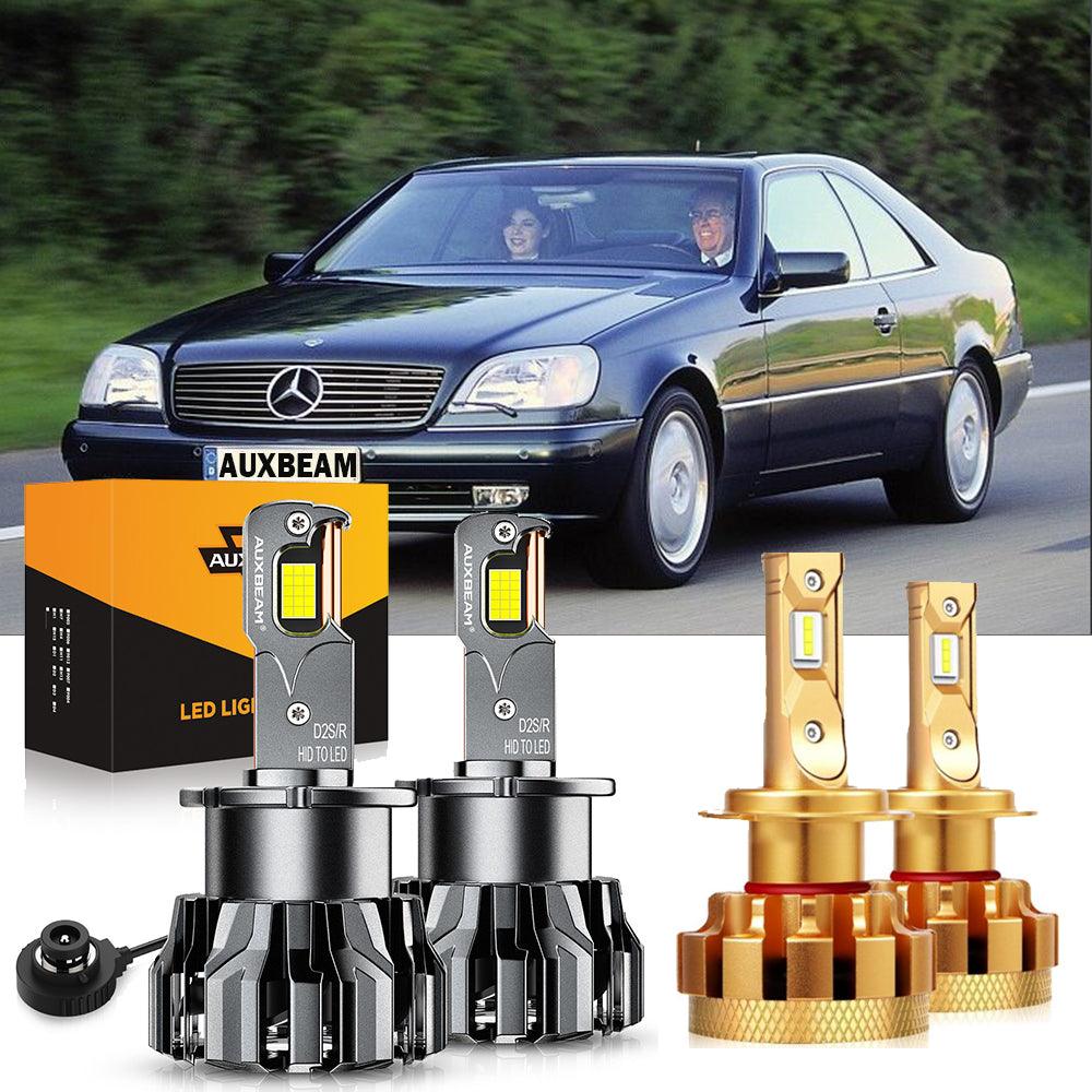 For 2000-2009 Mercedes-Benz CL500 with HID headlamps LED Light Bulbs High Low Beam Bundle