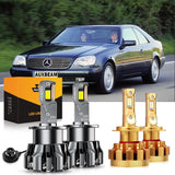 For 2000-2009 Mercedes-Benz CL500 with HID headlamps LED Light Bulbs High Low Beam Bundle