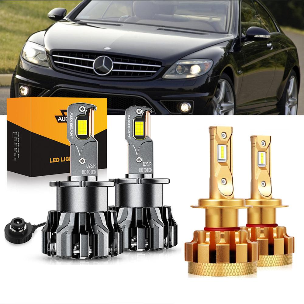 For 2008-2009 Mercedes-Benz CL63 AMG with HID headlamps LED Light Bulbs High Low Beam Bundle