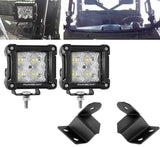 3 Inch LED Pods Light Spot/Flood Beam & A-pillar Mounting Brackets for for 2013-2021 Polaris Ranger models with the PRO-FIT cage