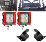 3 Inch LED Pods Light Spot/Flood Beam & A-pillar Mounting Brackets for for 2013-2021 Polaris Ranger models with the PRO-FIT cage