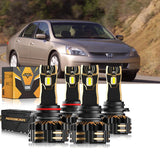 For 2004-2005 Honda Accord 9005 9006 LED Headlight Bulbs Bundle