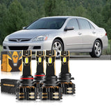 For 2006-2007 Honda Accord 9005 9006 LED Headlight Bulbs Bundle