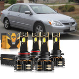 For 2003 Honda Accord 9005 9006 LED Headlight Bulbs Bundle