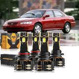 For 2000-2002 Honda Accord 9005 9006 LED Headlight Bulbs Bundle