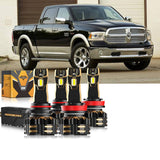 For 2014 Ram 1500 (without projector-type headlights) 9005 H11 LED Headlight Bulbs Bundle