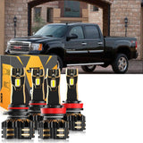 For 2007-2014 GMC Sierra 3500 HD 9005 H11 LED Headlight Bulbs Bundle